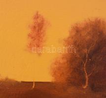 Vladár László (1958-): Határban. Olaj, karton, jelzett, fakeretben, 25x35 cm