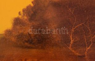 Vladár László (1958-): Erdő széle. Olaj, karton, jelzett. Kissé sérült fakeretben, 25x35 cm