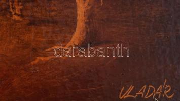 Vladár László (1958-): Erdő széle. Olaj, karton, jelzett. Kissé sérült fakeretben, 25x35 cm