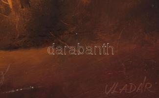 Vladár László (1958-): A kert ősszel. Olaj, karton, jelzett. Kissé sérült fakeretben, 25x35 cm