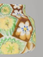 cca 1950 Murano millefiori váza, jelzés nélkül, 8x5 cm