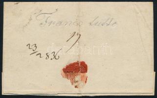 1836 Franco levél "BABOCSA"