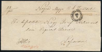 1836 Hivatalos levél "sürgős" felirattal "BALÁSSA GYARMAT" - "LOSSONCZ"