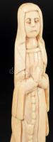 Antik faragott csont Mária szobor, m: 17 cm