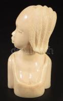 Afrikai faragott csont szobor, m: 11 cm