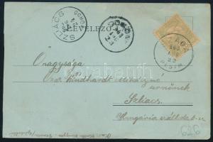 1903 Képeslap Turul 5f bélyeggel, szép "SZADA" - "GÖDÖLLŐ" - "SZILÁCS"