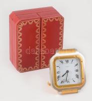 Cartier asztali óra, eredeti dobozában, 9x8 cm
