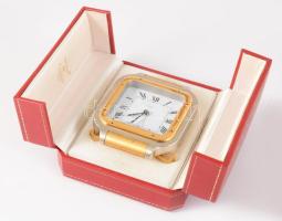 Cartier asztali óra, eredeti dobozában, 9x8 cm