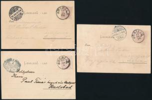 1899 3 db "GÖDÖLLŐ" bélyegzés gödöllői képeslapokon