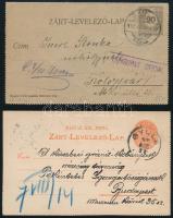 1897-1919 2 db zárt levelezőlap "GYULA" -Budapest, "GYULA" - Kolozsvár (cenzúrázott)