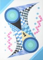 Sugár Gábor (1976-): Fordulat, 2026. Akril, vászon, jelzett, hátoldalán autográf felirattal és a művész bélyegzőjével, 70x50 cm