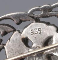Ezüst (Ag) bross, 925 ezrelékes, jelzett, 8,8g