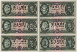 1962. 10Ft (6db) T:F közte szép papír Adamo F6