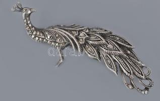 Ezüst (Ag) bross, jelzés nélkül, h: 6,5cm, 8,8g