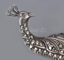 Ezüst (Ag) bross, jelzés nélkül, h: 6,5cm, 8,8g