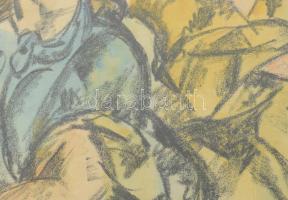 Perlrott-Csaba Vilmos (1880-1955): Három angyal. Színezett litográfia, papír, jelezve jobbra lent, 5...