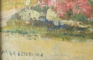 Monostori Moller Pál (1894-1978): Parkrészlet (Szolnok). Olaj, vászon, jelezve balra lent, dekoratív...