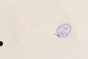 Herendi lovát fékező csikós. Kézzel festett, jelzett, sérült, hiányos. 19x21 cm