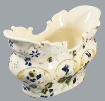 Fischer kínáló. Kézzel festett, jelzett, kopással sz: 21 m:12 cm