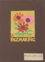 K. Péter Mária (1917-1975), 2 db mű egy keretben: Plakáttervek a budapesti Rozmaring TSZ részére. Ko...