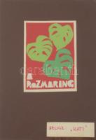 K. Péter Mária (1917-1975), 2 db mű egy keretben: Plakáttervek a budapesti Rozmaring TSZ részére. Ko...