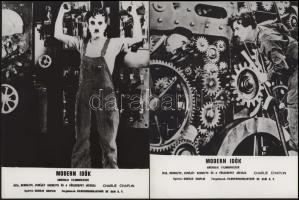 Charlie Chaplin főszereplésével készült film (Modern idők) jelenetei és szereplői, 13 db vintage pro...