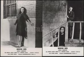 Charlie Chaplin főszereplésével készült film (Modern idők) jelenetei és szereplői, 13 db vintage pro...