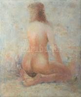 Newhart jelzéssel: Női akt. Olaj, vászon. 61×51 cm