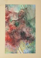 Kovács Ferenc jelzéssel: Emlék. Akvarell, papír. Paszpartuban. 53,5×31,5 cm