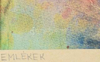 Kovács Ferenc jelzéssel: Emlék. Akvarell, papír. Paszpartuban. 53,5×31,5 cm