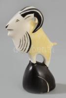 Hollóházi art deco kos. Terv: Zumpfe Klára. Jelzett, aljánál repedéssel, m: 8,5 cm