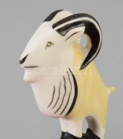 Hollóházi art deco kos. Terv: Zumpfe Klára. Jelzett, aljánál repedéssel, m: 8,5 cm