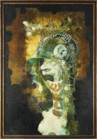 Szász Endre (1926-2003): Amerikai idő (Dragonwyck). Olaj, fatábla. Jelzés nélkül. Hátoldalán "D...