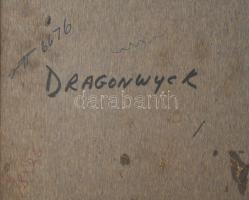 Szász Endre (1926-2003): Amerikai idő (Dragonwyck). Olaj, fatábla. Jelzés nélkül. Hátoldalán "D...