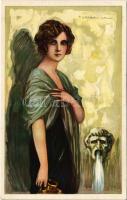 1925 Italian lady art postcard. Degami 638. s: T. Corbella