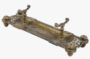 cca 1900 Szecessziós bronz pennatartó / késtartó, jelzett, h: 20 cm