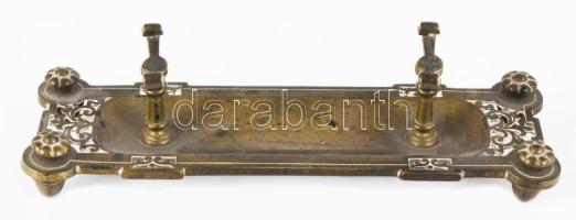 cca 1900 Szecessziós bronz pennatartó / késtartó, jelzett, h: 20 cm