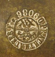 cca 1900 Szecessziós bronz pennatartó / késtartó, jelzett, h: 20 cm