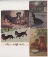 TACSKÓ - 4 db RÉGI képeslap - DACHSHUND DOG - 4 pre-1945 postcards