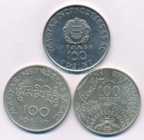1980. 100Ft Ni "Szovjet-magyar közös űrrepülés" + 1984. 100Ft alpakka "Kőrösi Csoma Sándor" + 1986. 100Ft Cu-Ni-Zn "Fáy András" T:UNC,AU Adamo EM61, EM78, EM96