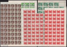 Összeállítás az 1970-es évekből, benne 5 db ív, tömbök forgalmi sorokból, jelzett nyomdai hibákkal