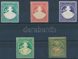 1930-31 Szent Imre 5 db dombornyomású levélzáró (sor)