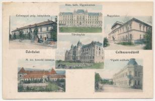 1912 Csíkszereda, Miercurea Ciuc; Csíkmegyei polgári leányiskola, római katolikus főgimnázium, megye...