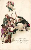 Band with black banjo player litho (EK)