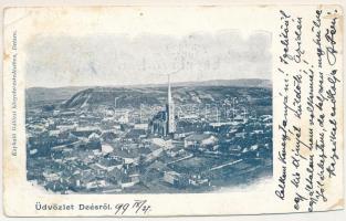 1899 Dés, Dej; város látképe. Gálócsi Samu kiadása / general view (vágott / cut)