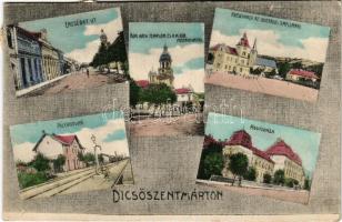 Dicsőszentmárton, Tarnaveni, Diciosanmartin; Erzsébet út, Római katolikus templom, M. kir. postahiva...