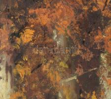 Kömpöczi Balogh Endre (1911-1977): Őszi erdő. Olaj, vászon. Jelzett. Dekoratív fakeretben, 60×80 cm