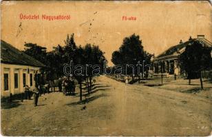 1910 Nagysalló, Tekovské Luzany, Tekovské Sarluhy; Fő utca, üzlet. W.L. Bp. 6131. / main street, sho...