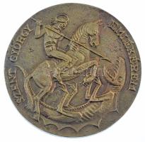 Szent György emlékérem, öntött, egyoldalas sárgaréz plakett (113mm) T:AU