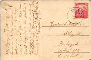 1918 Császár, Református templom a paplakkal (fl)